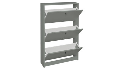 Schuhschrank Mäusbacher i.i. aus Holz in Grün Schuhkipper Flap Pinie Grün - drei Klappen, ca. 60 x 104 cm