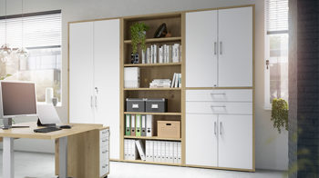 Türen-Set Mäusbacher i.i. aus Holz in Weiß Büroprogramm Big Profi - Türen & Schubkasten-Set Weiß - zwei Türen & zwei Schübe, ca. 77 x 104 cm