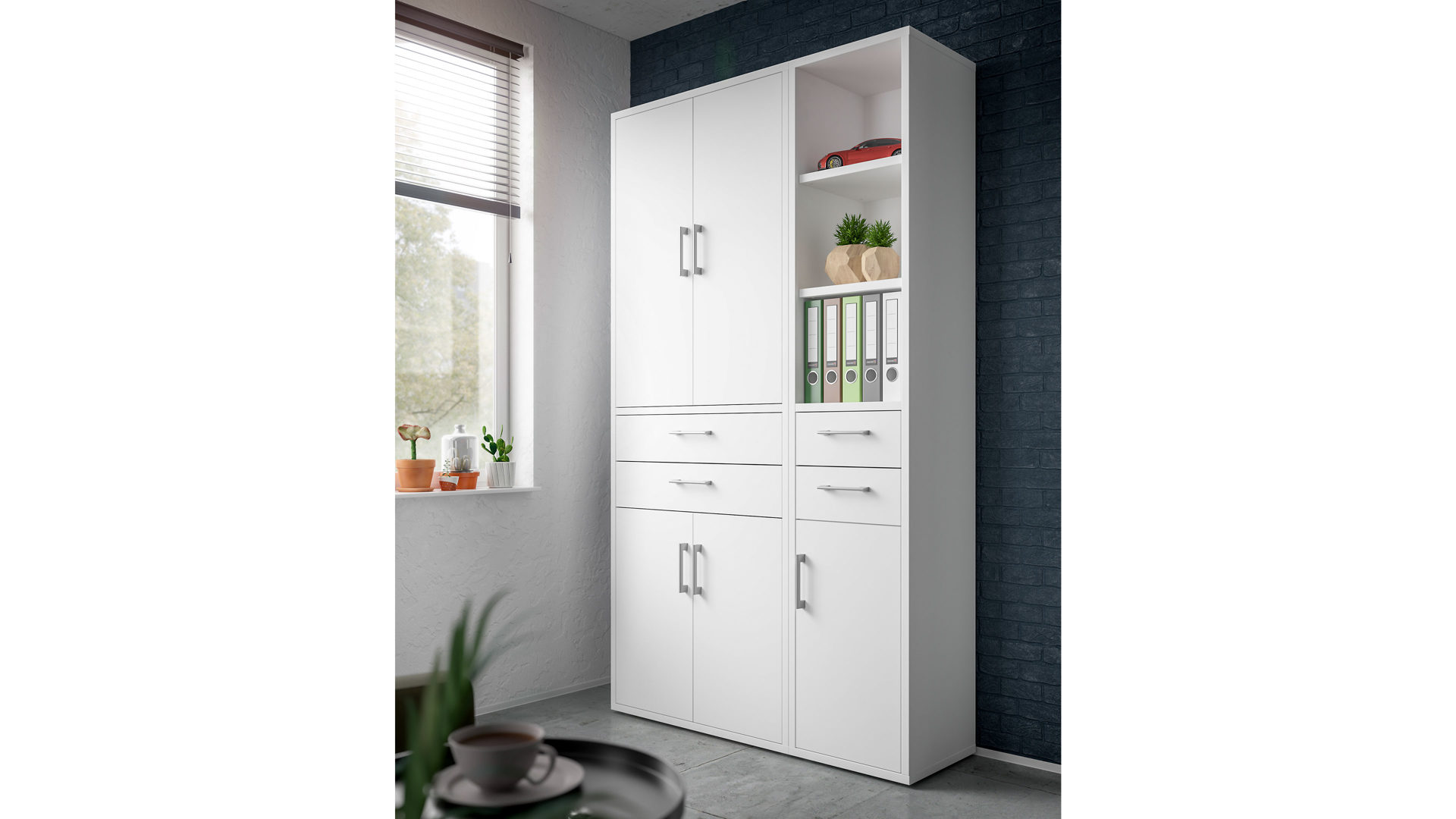 Türen-Set Mäusbacher i.i. aus Holz in Weiß Büroprogramm Big Profi - Türen & Schubkasten-Set Weiß - eine Tür & zwei Schübe, ca. 38 x 104 cm