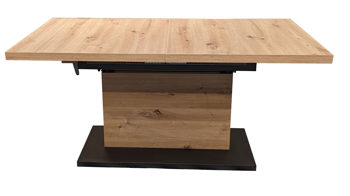 Couchtisch Mäusbacher i.i. aus Holz in Holzfarben Tischserie Lift Asteiche & Schwarz - ausziehbar, ca. 120-160 x 54-73 cm