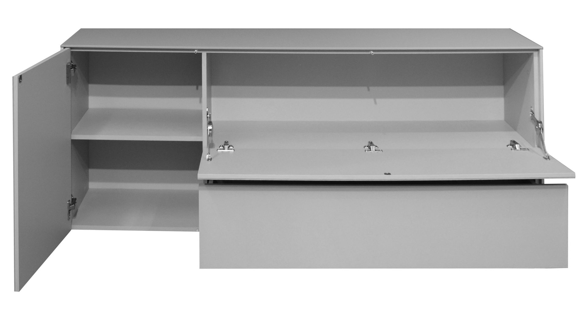 Lowboard Mäusbacher i.i. aus Holz in Hellgrau Wohnprogramm Imola - Lowboard Kreidegrau - ca. 169 x 63 cm