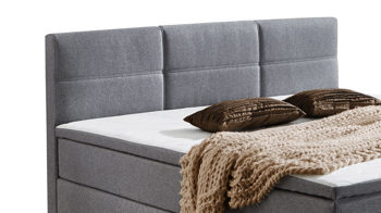 Boxspringbett Sun garden | 162739 aus Stoff in Grau Boxspringbett Kenora grauer Bezug 50512-710 – Liegefläche ca. 180 x 200 cm