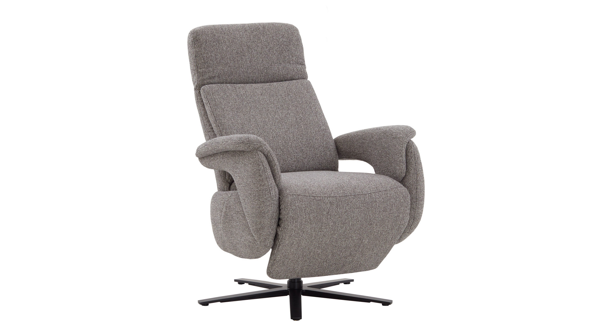 Relaxsessel Steinpol polsteria aus Kunstfaser in Grau Polsterprogramm Relaxa 6.0 Plus PSG XC - Relaxsessel grauer Stoffbezug Sneak Steel &  Sternfuß