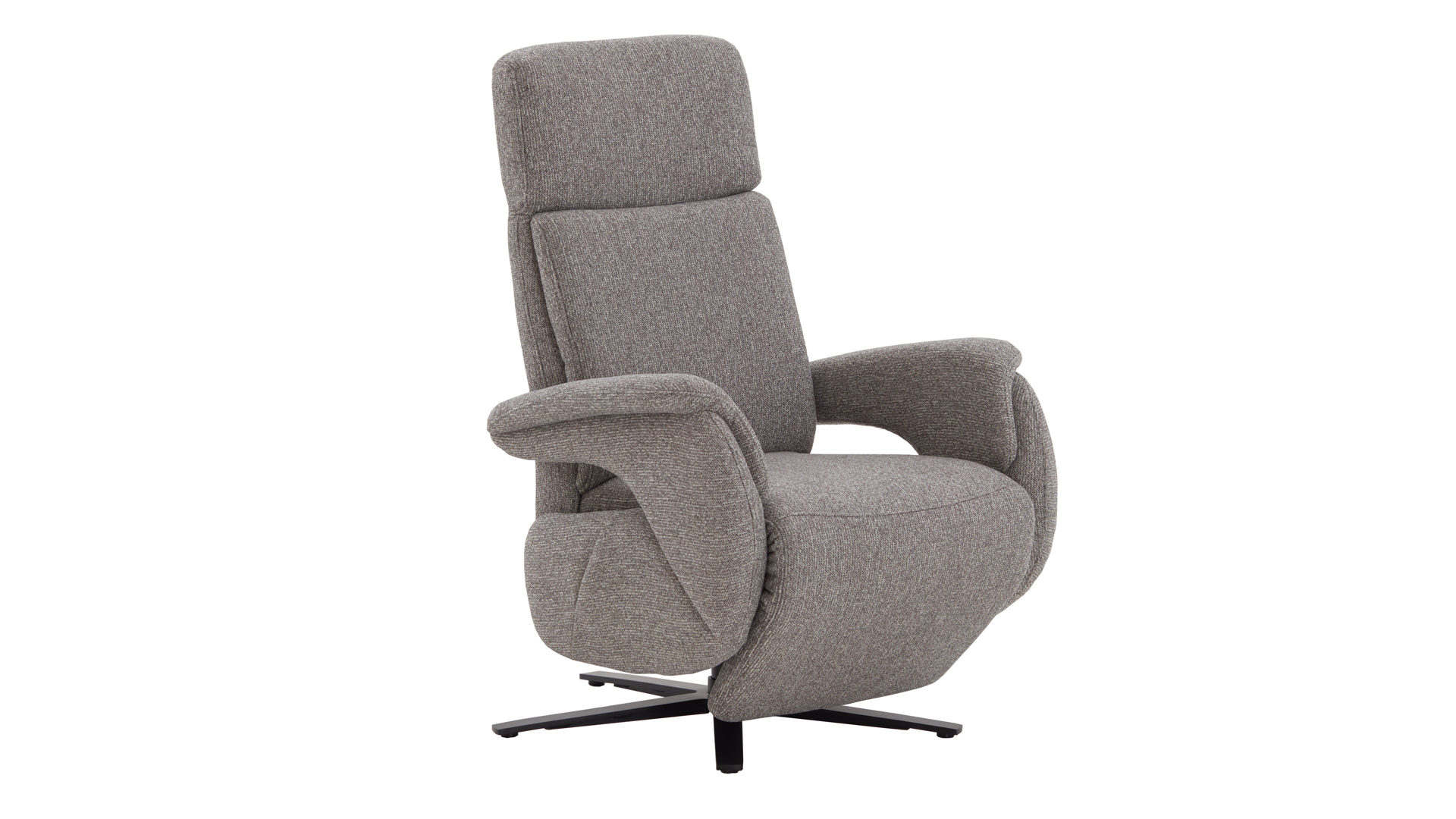 Relaxsessel Steinpol polsteria aus Kunstfaser in Grau Polsterprogramm Relaxa 6.0 Plus PSG XC - Relaxsessel grauer Stoffbezug Sneak Steel &  Sternfuß