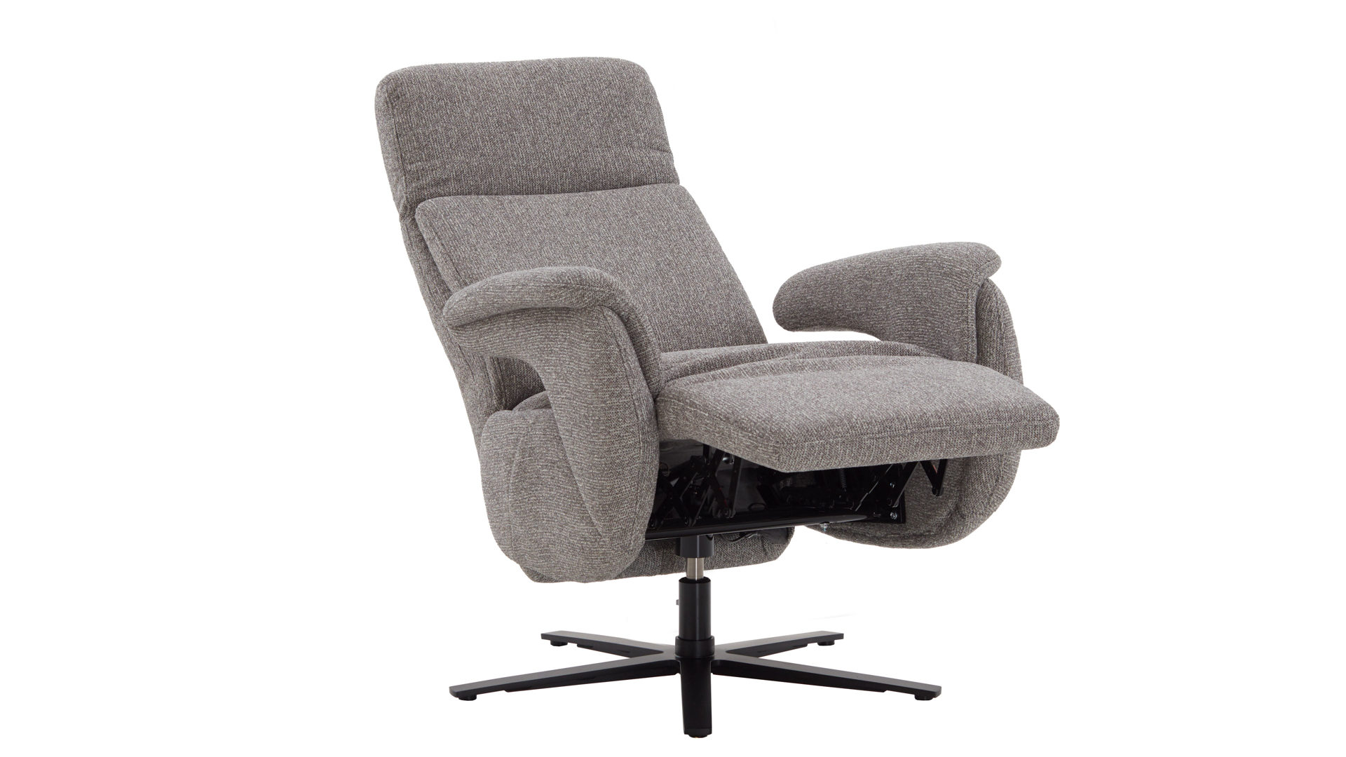 Relaxsessel Steinpol polsteria aus Kunstfaser in Grau Polsterprogramm Relaxa 6.0 Plus PSG XC - Relaxsessel grauer Stoffbezug Sneak Steel &  Sternfuß