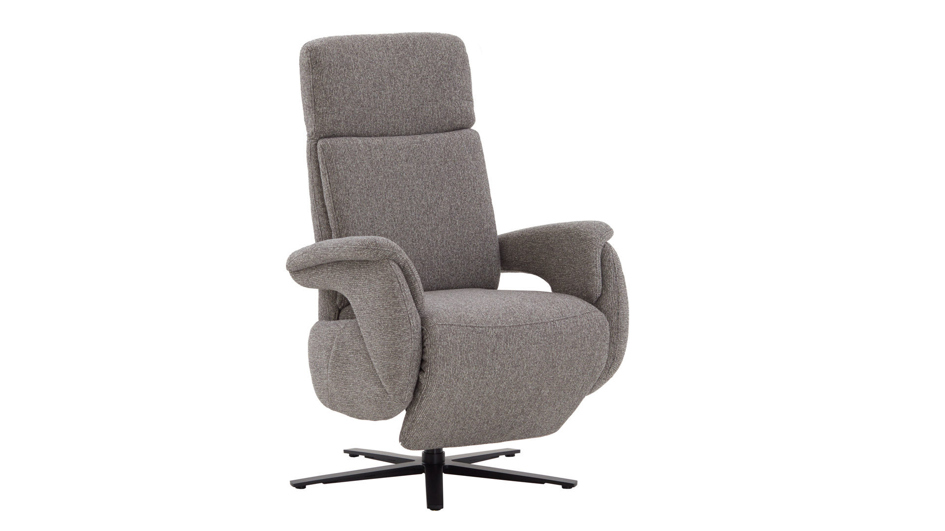 Relaxsessel Steinpol polsteria aus Kunstfaser in Grau Polsterprogramm Relaxa 6.0 Plus PSG XC - Relaxsessel grauer Stoffbezug Sneak Steel &  Sternfuß