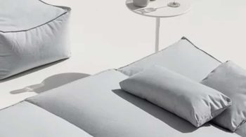 Kissen Blomus aus Kunstfaser in Weiß blomus Outdoor Lounge-Kissen Stay wolkenfarbene Kunstfaser – ca. 70 x 30 cm