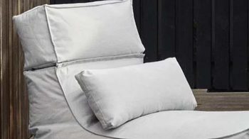 Kissen Blomus aus Kunstfaser in Weiß blomus Outdoor Lounge-Kissen Stay wolkenfarbene Kunstfaser – ca. 70 x 30 cm