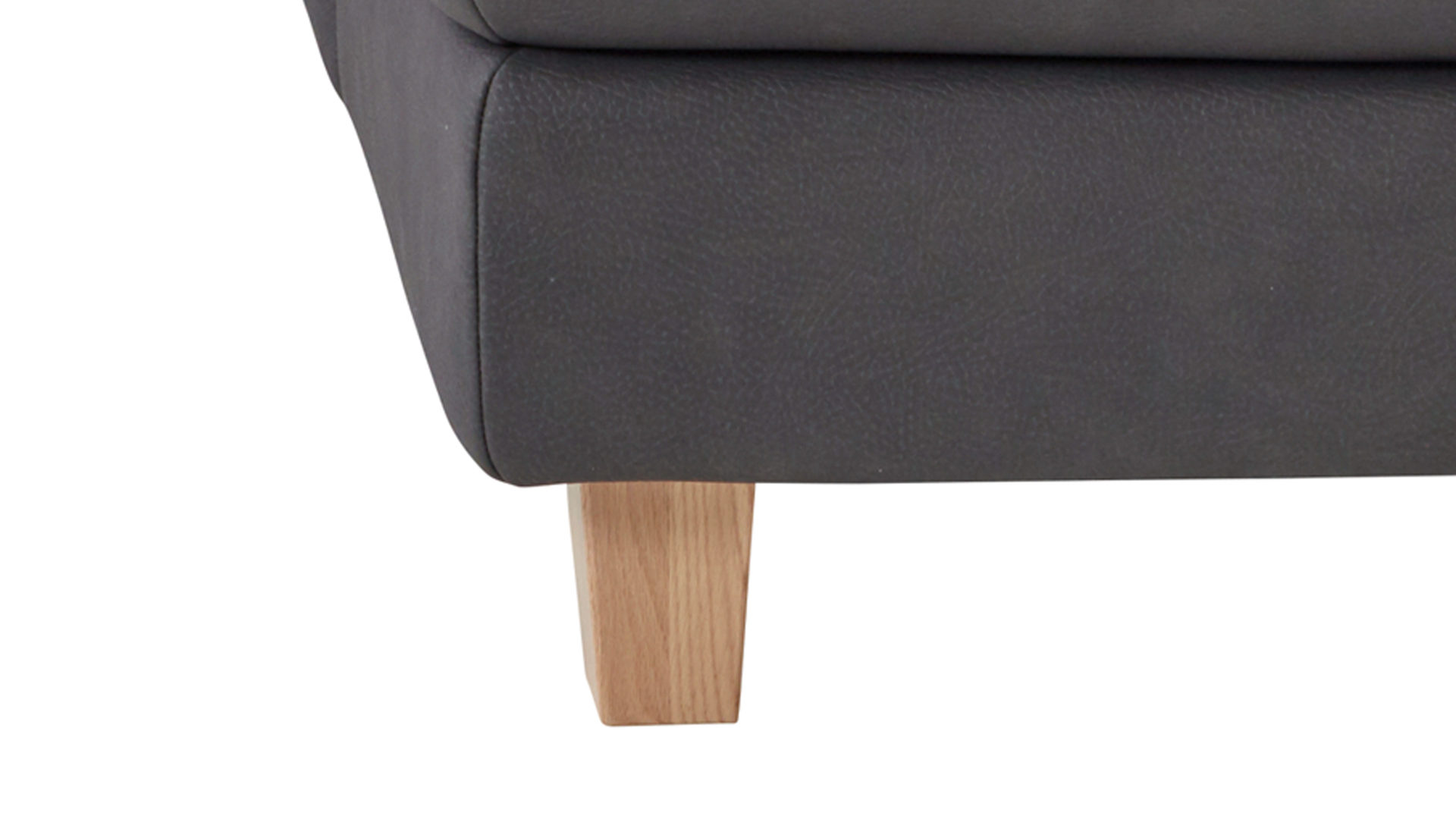 Ecksofa Steinpol polsteria aus Stoff in Dunkelgrau Polsterprogramm Relaxa 10.0 PSG - Ecksofa dunkelgrauer Stoffbezug Ares & Eiche Bianco Holzfüsse - ca. 289 x 250 cm