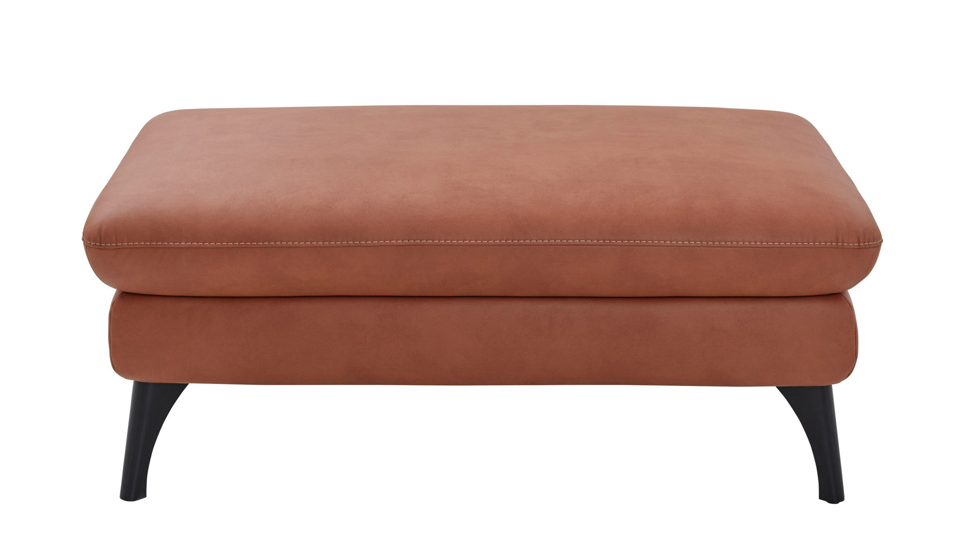 Polsterhocker Steinpol polsteria aus Stoff in Orange Polsterprogramm Relaxa Trend 2.0 - Hocker cognacfarbener Bezug Kevin & Schwarz - ca. 120 x 65 cm