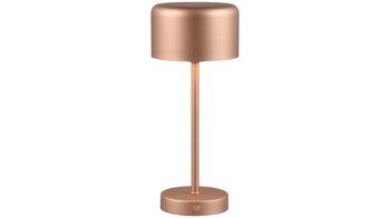 Tischleuchte Reality leuchten aus Metall in Hellbraun RL Akku-Tischleuchte Jeff kaffeefarbenes Metall - Höhe ca. 30 cm