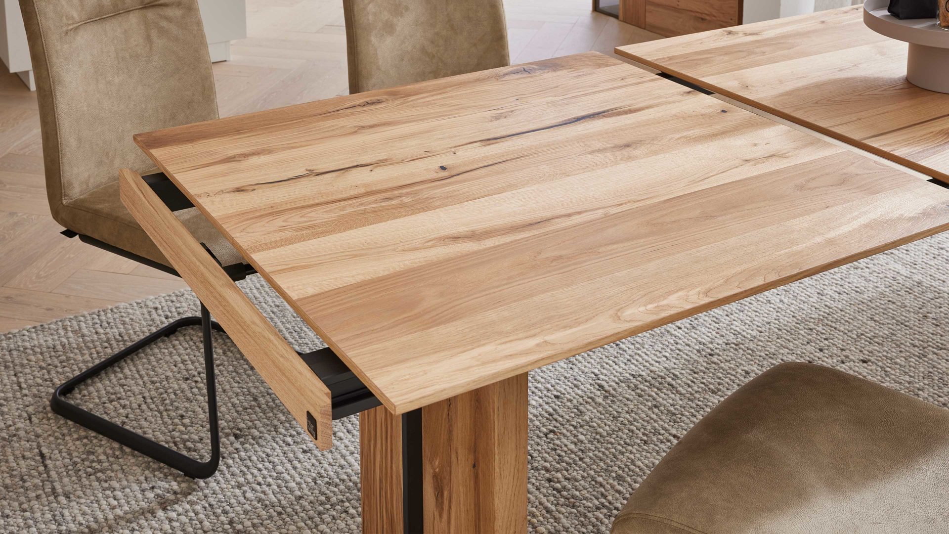 Funktion Interliving aus Holz in Holzfarben Interliving Esszimmer Serie 5604 - Frontauszug V014-0310 Eiche rustico - ca. 100 x 100 cm