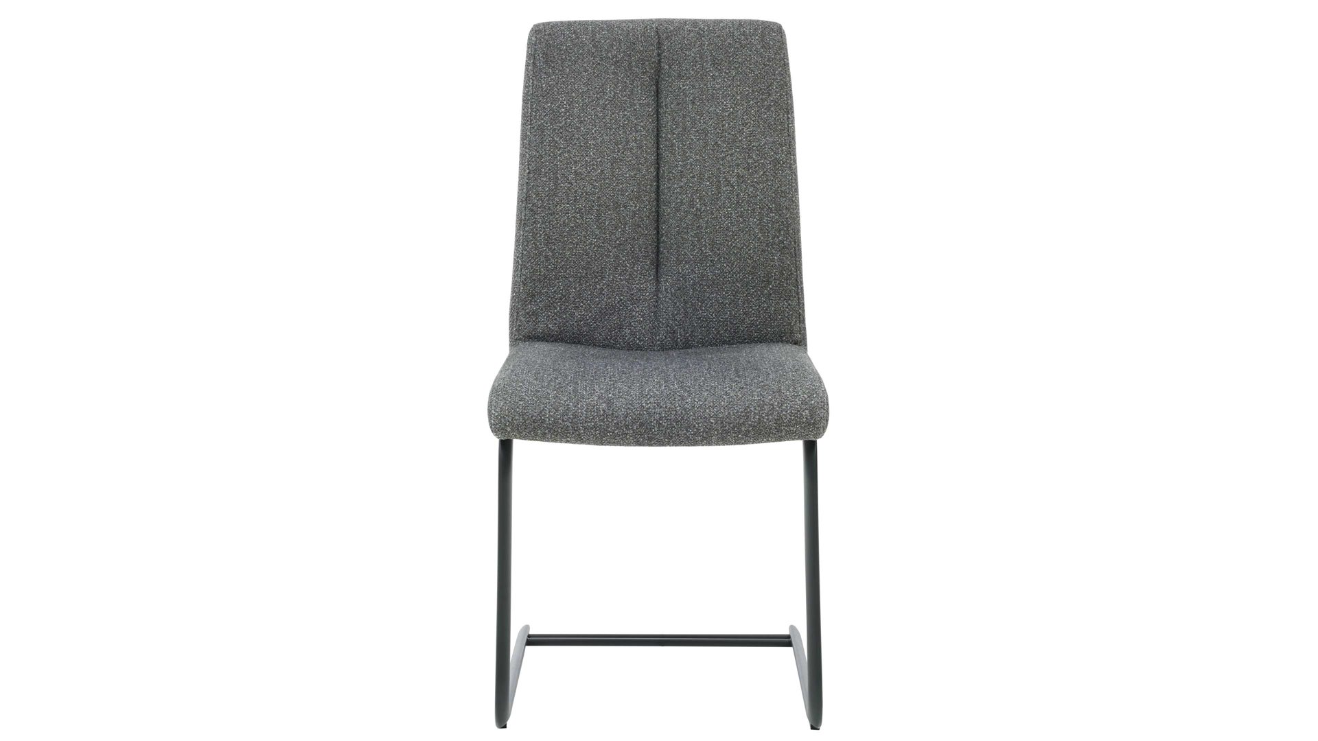 Schwingstuhl Interliving aus Stoff in Grau Interliving Esszimmer Serie 5119 - Schwingstuhl V249 olivfarbener Bezug Havanna & anthrazitfarbenes Metall