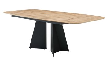 Esstisch Interliving aus Holz in Holzfarben Interliving Esszimmer Serie 5119 - Esstisch V337 helle Eiche rustico & anthrazitfarbenes Metall - ca. 220 x 110 cm