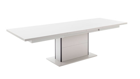 Auszugtisch PARTNERRING COLLECTION aus Holz in Weiß PARTNERRING COLLECTION Wohnprogramm Mori - Auszugtisch Weiß & Schwarzgrau – ca. 180 - 280 x 100 cm