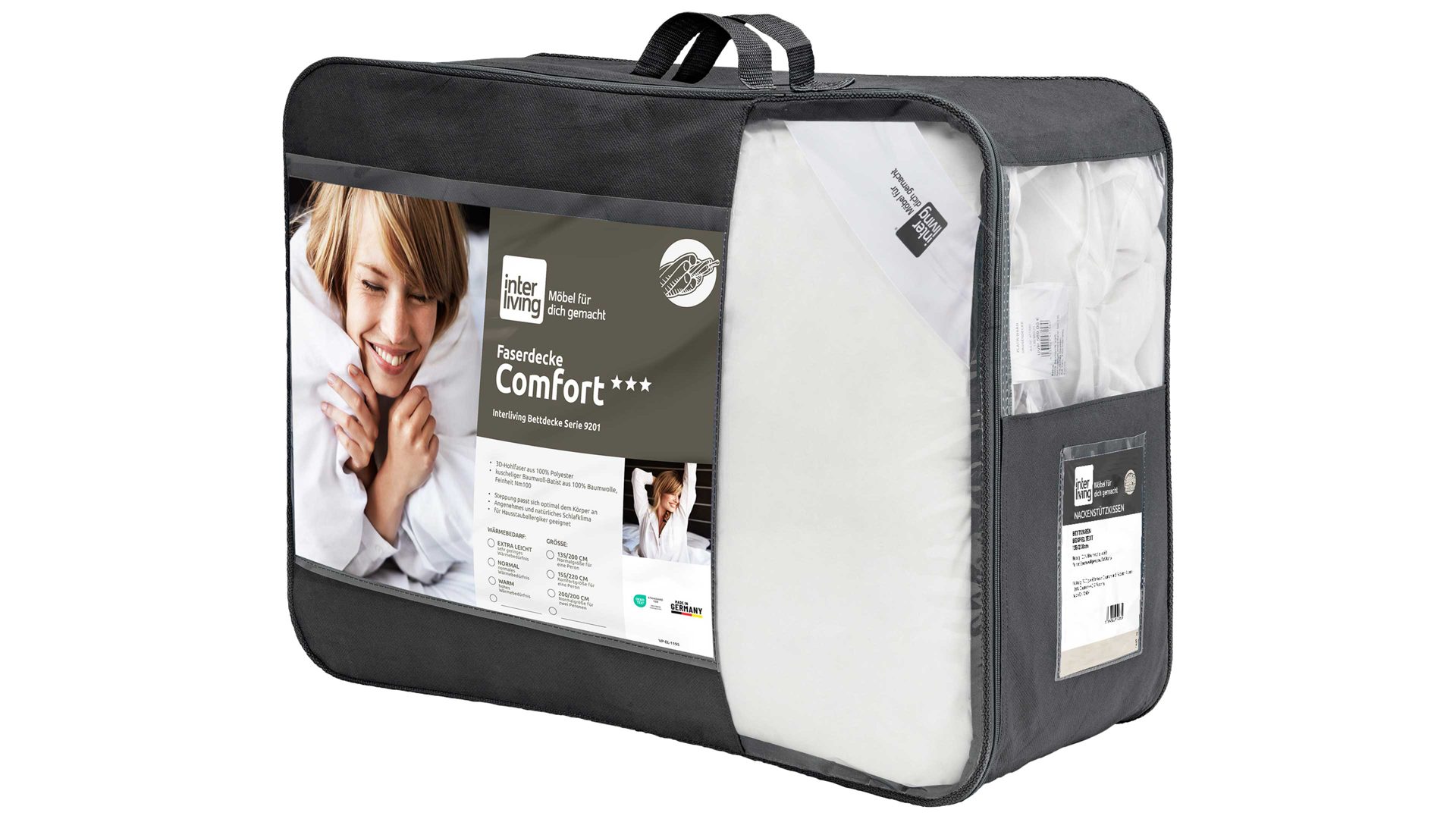 Faserdecke Interliving aus Stoff in Weiß Interliving Bettdecke Serie 9201 - Sommerdecke extraleicht, ca. 400 g - ca. 135 x 200 cm