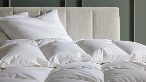 Daunendecke Interliving aus Stoff in Weiß Interliving Bettdecke Serie 9204 - Daunendecke als Winterbett warm, ca. 960 g Daunen - ca. 155 x 200 cm