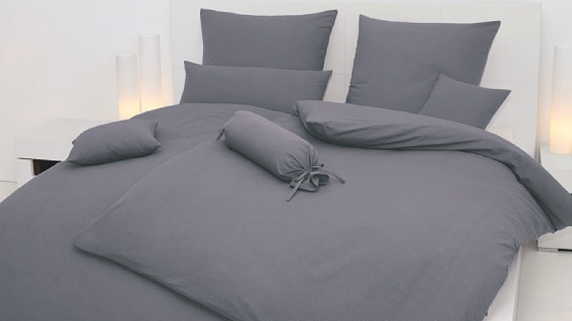 Bettwäsche-Set Janine® aus Naturfaser in Dunkelgrau Janine® Bettwäsche-Set titan – ca. 240 x 220 cm