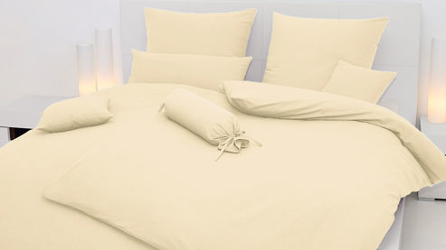 Bettwäsche-Set Janine® aus Naturfaser in Creme Janine® Bettwäsche-Set creme – ca. 155 x 220 cm