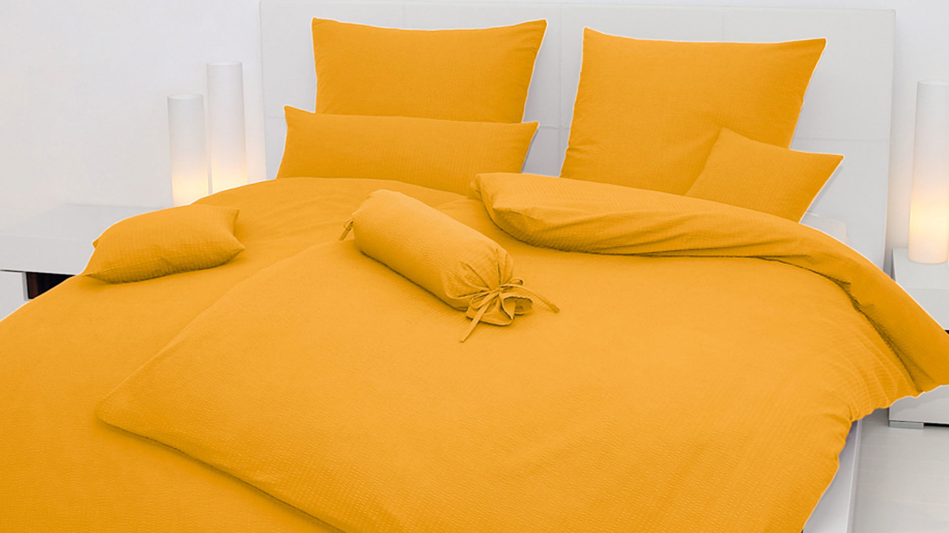 Bettwäsche-Set Janine® aus Naturfaser in Gold Janine® Bettwäsche-Set sonne – ca. 200 x 200 cm