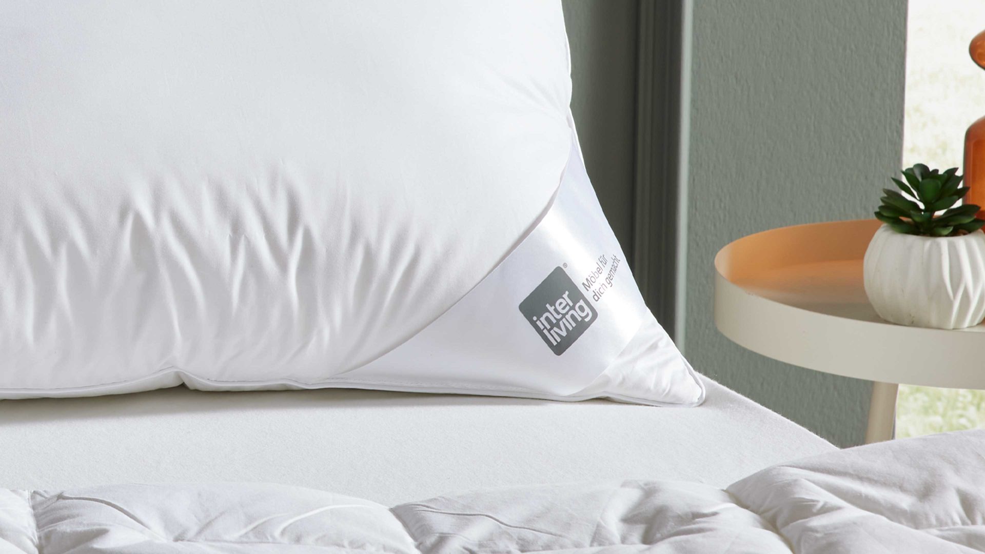 Kopfkissen Interliving aus Stoff in Weiß Interliving Kopfkissen Serie 9205 70 % Federn & 30 % Daunen, ca. 570 g - ca. 40 x 80 cm