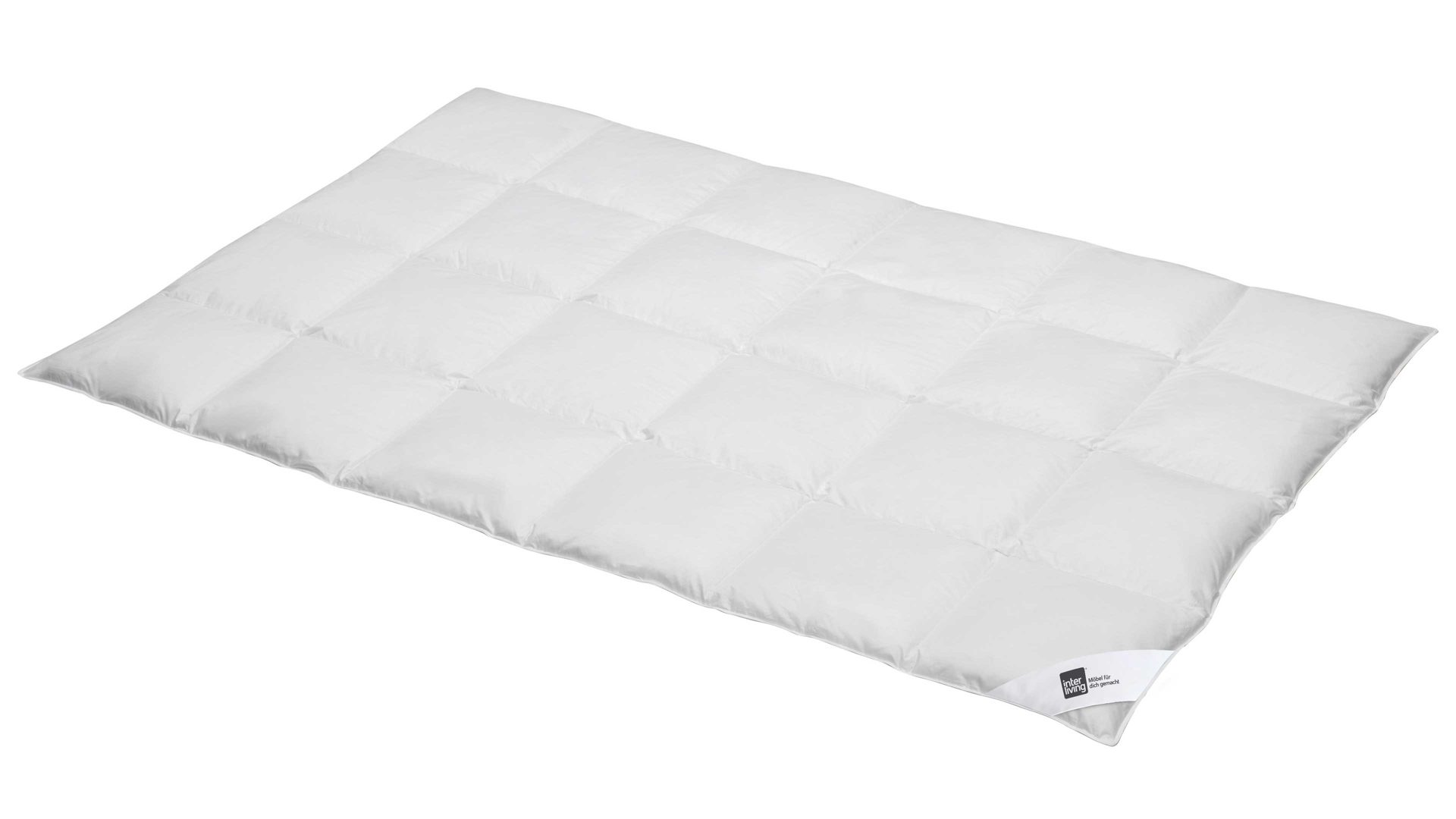 Daunendecke Interliving aus Stoff in Weiß Interliving Bettdecke Serie 9205 - Daunendecke als Winterbett warm, ca. 1.190 g Daunen - ca. 200 x 200 cm