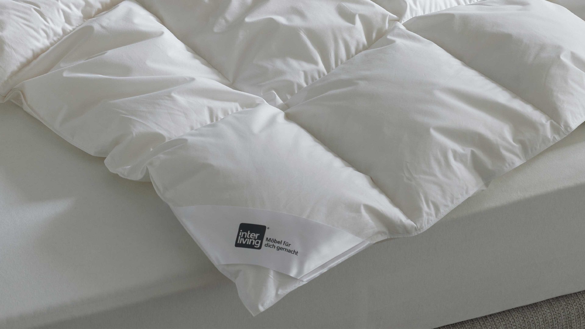 Daunendecke Interliving aus Stoff in Weiß Interliving Bettdecke Serie 9205 - Daunendecke als Cassettendecke normal, ca. 980 g Daunen - ca. 200 x 220 cm