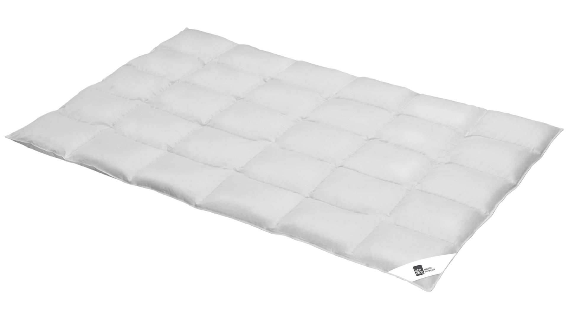 Daunendecke Interliving aus Stoff in Weiß Interliving Bettdecke Serie 9205 - Daunendecke als Cassettendecke normal, ca. 1.170 g Daunen - ca. 240 x 220 cm