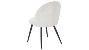 Vierfußstuhl WOODS & TRENDS aus Stoff in Weiß WOODS & TRENDS Polsterstuhl Arielle cremefarbener Breitcord & schwarzes Metall