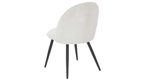 Vierfußstuhl WOODS & TRENDS aus Stoff in Weiß WOODS & TRENDS Polsterstuhl Arielle cremefarbener Breitcord & schwarzes Metall