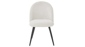 Vierfußstuhl WOODS & TRENDS aus Stoff in Weiß WOODS & TRENDS Polsterstuhl Arielle cremefarbener Breitcord & schwarzes Metall