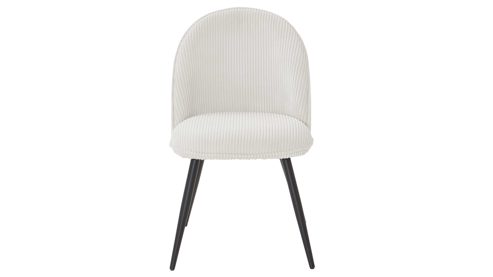 Vierfußstuhl WOODS & TRENDS aus Stoff in Weiß WOODS & TRENDS Polsterstuhl Arielle cremefarbener Breitcord & schwarzes Metall