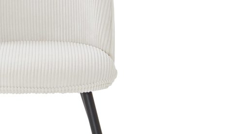 Vierfußstuhl WOODS & TRENDS aus Stoff in Weiß WOODS & TRENDS Polsterstuhl Arielle cremefarbener Breitcord & schwarzes Metall