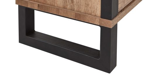 Highboard WOODS & TRENDS aus Holz in Holzfarben WOODS & TRENDS Esszimmer Serie Perth - Highboard Scheunenholz & Schwarz - drei Türen, eine Schublade, Breite ca. 120 cm