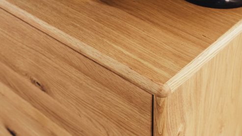 Lowboard Mca furniture aus Holz in Holzfarben Wohnprogramm Arezzo - TV-Element Wildeiche & Anthrazit - zwei Schubladen, zwei Türen, Breite ca. 209 cm