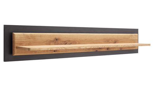 Wandregal Mca furniture aus Holz in Holzfarben Wohnprogramm Arezzo - Wandregal Wildeiche & Anthrazit - Länge ca. 150 cm