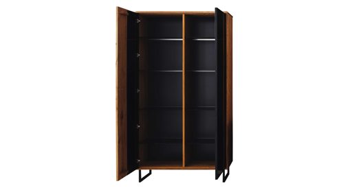 Vitrine Mca furniture aus Holz in Holzfarben Wohnprogramm Arezzo - Vitrine Wildeiche & Anthrazit - zwei Türen, Breite ca. 100 cm