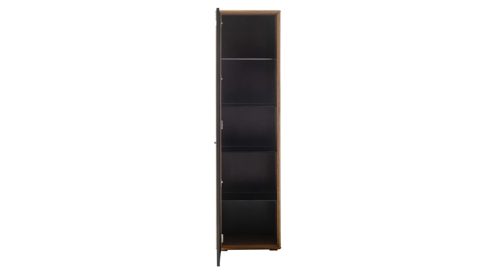 Vitrine Mca furniture aus Holz in Holzfarben Wohnprogramm Arezzo - Vitrine Wildeiche & Anthrazit - eine Tür, Breite ca. 52 cm