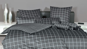 Bettwäsche-Set Janine® aus Naturfaser in Anthrazit Janine® Bettwäsche-Set Anthrazit - ca. 135 x 200 cm