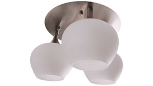 Deckenleuchte Interliving aus Glas in Weiß Interliving Leuchten Serie 9344 - Deckenleuchte Opalglas & Nickel – Durchmesser ca. 45 cm