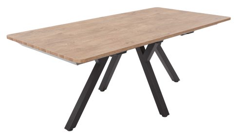 Esstisch WOODS & TRENDS aus Holz in Holzfarben WOODS & TRENDS Esszimmer Serie Perth - Ausziehtisch Scheunenholz & Schwarz - ca. 200 - 280 x 100 cm