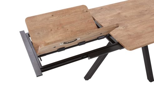 Esstisch WOODS & TRENDS aus Holz in Holzfarben WOODS & TRENDS Esszimmer Serie Perth - Ausziehtisch Scheunenholz & Schwarz - ca. 200 - 280 x 100 cm