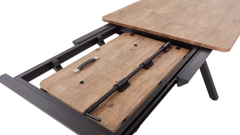 Esstisch WOODS & TRENDS aus Holz in Holzfarben WOODS & TRENDS Esszimmer Serie Perth - Ausziehtisch Scheunenholz & Schwarz - ca. 200 - 280 x 100 cm