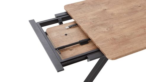 Esstisch WOODS & TRENDS aus Holz in Holzfarben WOODS & TRENDS Esszimmer Serie Perth - Ausziehtisch Scheunenholz & Schwarz - ca. 200 - 280 x 100 cm