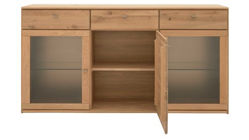 Sideboard Interliving aus Holz in Holzfarben Interliving Wohnzimmer Serie 2028 - Sideboard 2841 Wildeiche - drei Türen, drei Schubladen, Breite ca. 182 cm