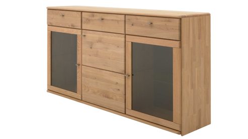 Sideboard Interliving aus Holz in Holzfarben Interliving Wohnzimmer Serie 2028 - Sideboard 2841 Wildeiche - drei Türen, drei Schubladen, Breite ca. 182 cm