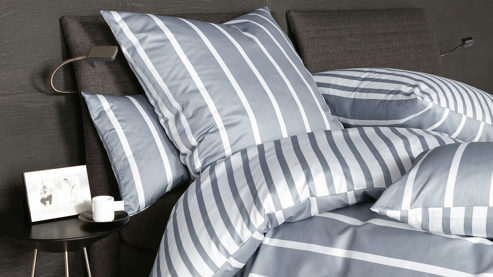 Bettwäsche-Set Janine® aus Naturfaser in Hellgrau Janine® Bettwäsche-Set Platin - ca. 240 x 220 cm