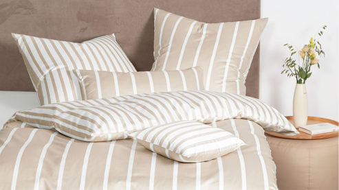 Bettwäsche-Set Janine® aus Naturfaser in Beige Janine® Bettwäsche-Set Naturell - ca. 155 x 220 cm