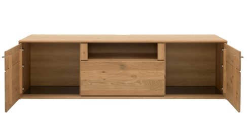 Lowboard Interliving aus Holz in Holzfarben  Wildeiche - zwei Türen, eine Schublade, Breite ca. 205 cm