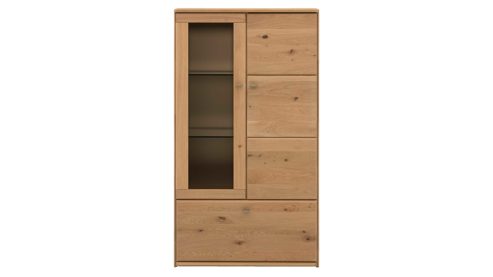 Highboard Interliving aus Holz in Holzfarben Interliving Wohnzimmer Serie 2028 - Highboard 4843 Wildeiche - zwei Türen, zwei Schubladen, Breite ca. 82 cm